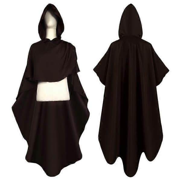 Middelalder Ridderkappe Halloweenfest Cosplay Lang Hette Kappe Mantel