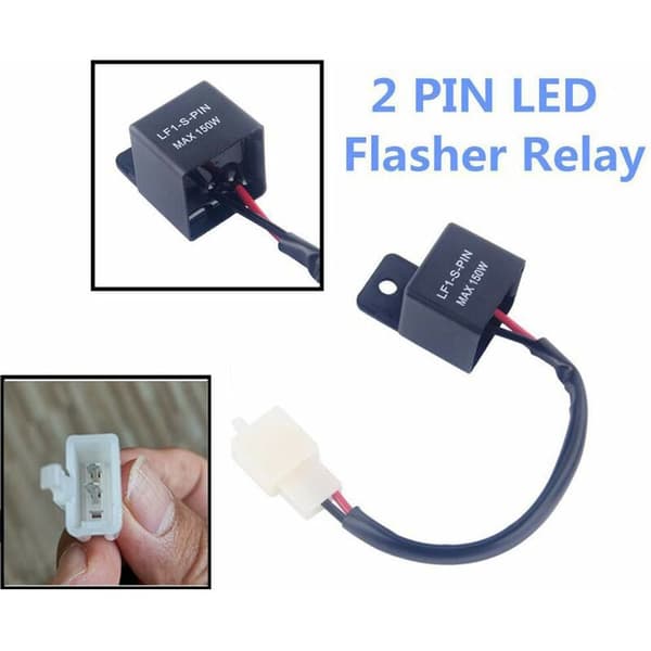 2 stk. 12V 2-benet LF1-S-PIN LED Blinkrelæ til Bil Motorcykel, 0.1W-150W Blinklysrelæ, Blinkrelæ
