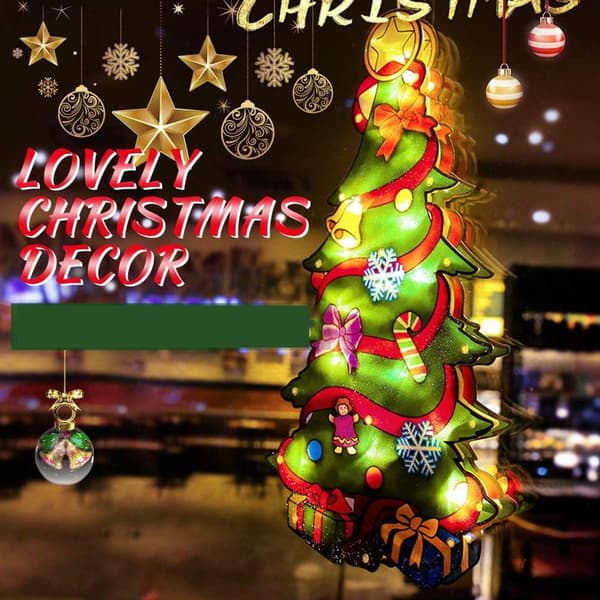 Christmas Decoration Illuminated Window, Double-Sided Silhouette Light with KLB