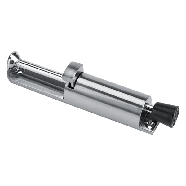 Heavy Duty Zinc Alloy Door Stopper with Soft Rubber Foot, Spring Loaded, Easy to Step On, Silver