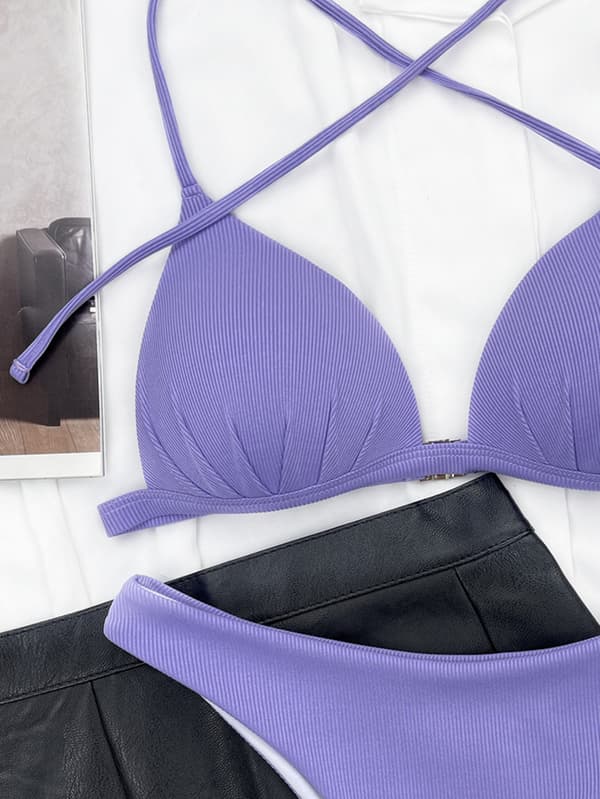 Dame 2-delt badedragtsæt (lilla - 32 - 34s) Klassisk Adjusta