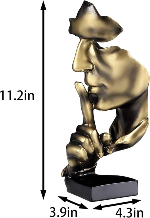 Tenker-statue, stillhet er gull abstrakt kunstfigur, moderne Ho