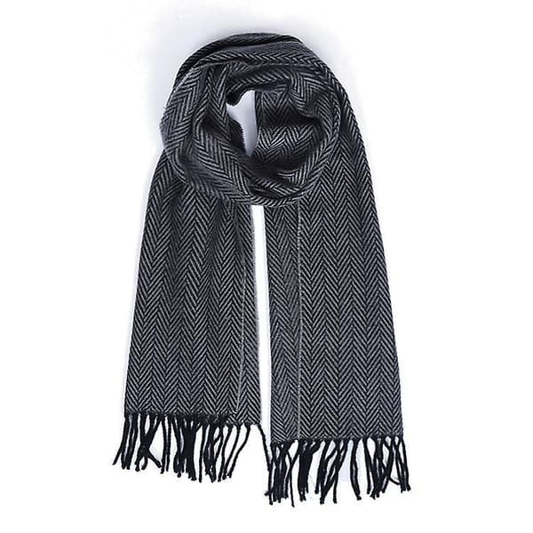 Varm rutete dame vinter skjerf og skjerf unisex svart og grå