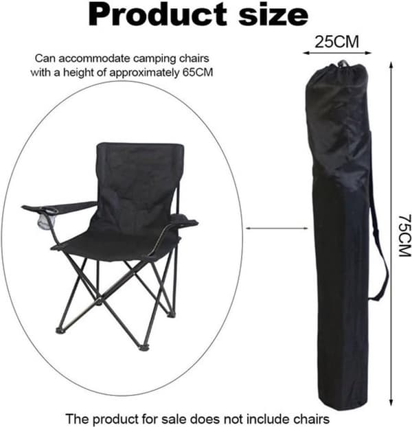 Opbevaringstaske til campingstol med skulderrem - Sammenklappelig stolorganizer - Rejser, Udendørs, Camping