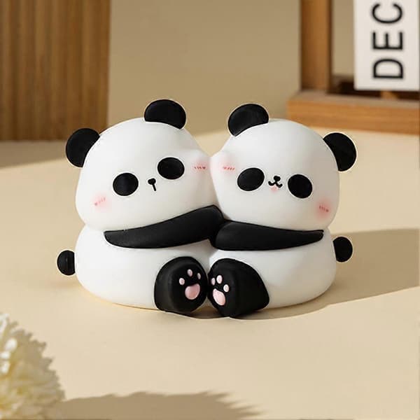 Klembar Panda Nattlampe LED Klapplampe USB-lading og Plug-in Dobbel Funksjon