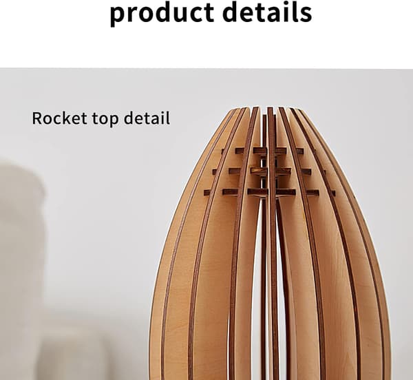 Romrakett nattlampe, LED tre romrakett sengelampe, c
