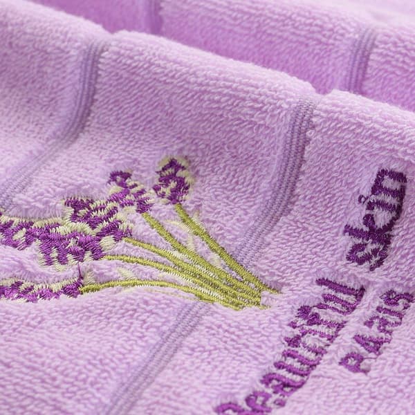 70x140 cm broderede lavendel aromaterapi badehåndklæder toiletlagner (hvid)