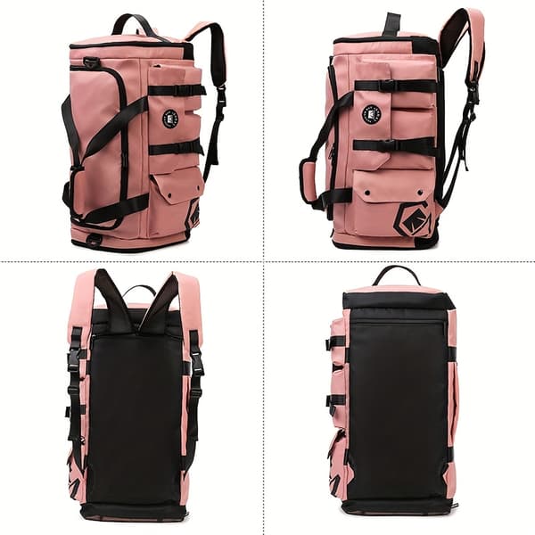 Unisex Shoulder Backpack with Hidden Strap, Detachable Crossbody Bag, Large Capacity Travel Backpack Not provided Blue