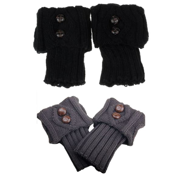 2 par dam vinter varma stickade boots manschett strumpa kort ben combo 2 KLB