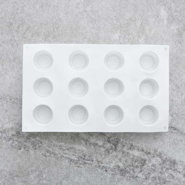 Sylinder 12 stk Rund Silikonform | Mousseform Vit white