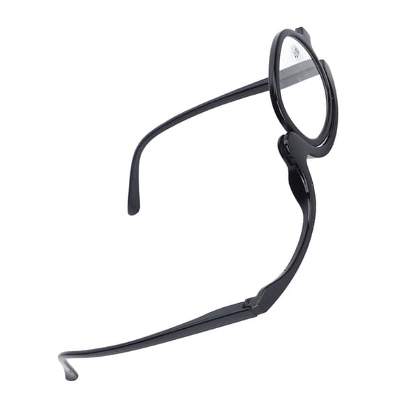 Make-up forstørrelsesbriller med foldbart glas, ensfarvede make-up briller, sort (+2.00)