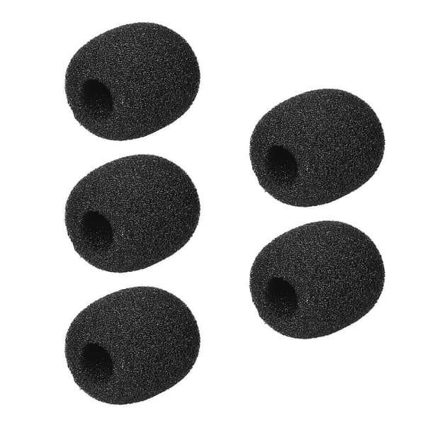 Mini Mikrofon Vindskydd Mic Skumöverdrag för Kavajmikrofon Headset Mikrofon Svart, 5-pack
