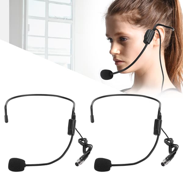 2 stk Mini XLR 3-pin TA3F Stik Hovedbåren Forstærkende Mikrofon til Performance Sport