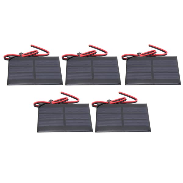 5 pcs mini solar panel battery cell board module with 30 cm wire 60 x 80 x 3 mm DC 0.65W 1.5V