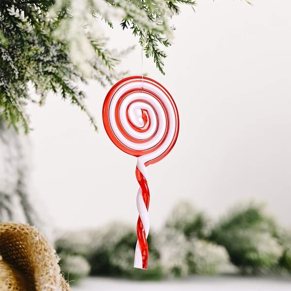 8 stk. julepynt i form av slikkepinner, pepperkakestokker, juledekorasjon DXGHC