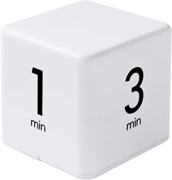 Rubiks kube-timer - hvit, 1-3-5-10 minutter