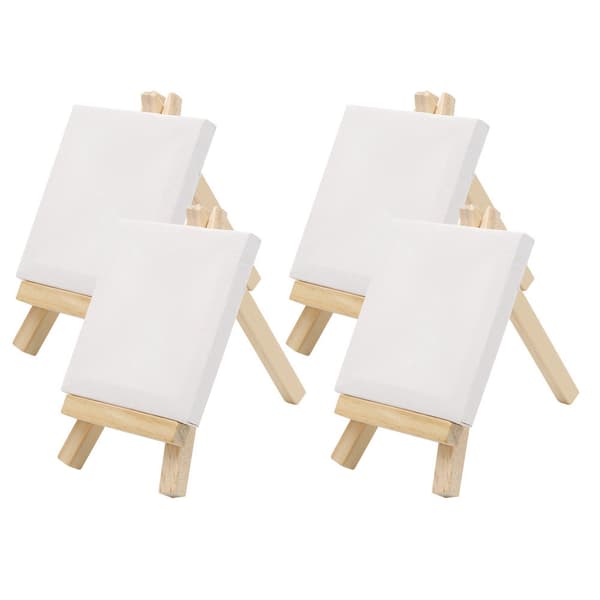 Mini Staffli Set i Trä med Canvas för Konst Målning Ritning Hantverk Bröllop Heminredning