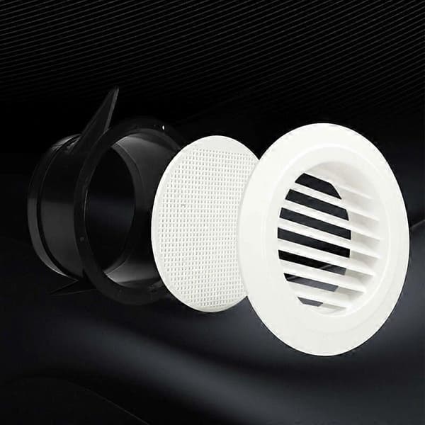 75 mm Ventilationsdyse med Beskyttelsesgitter - ABS (75 mm)