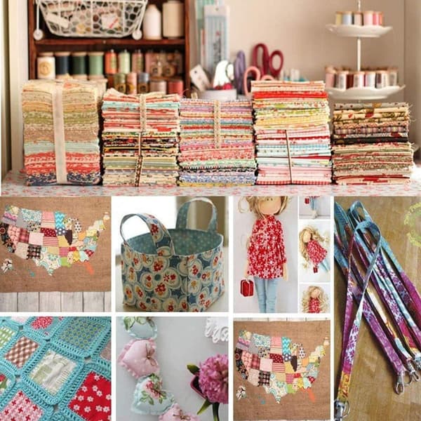 50-pak Bomuldsstoffer Patchworkstoffer 100% Bomuldsstof DIY_yux