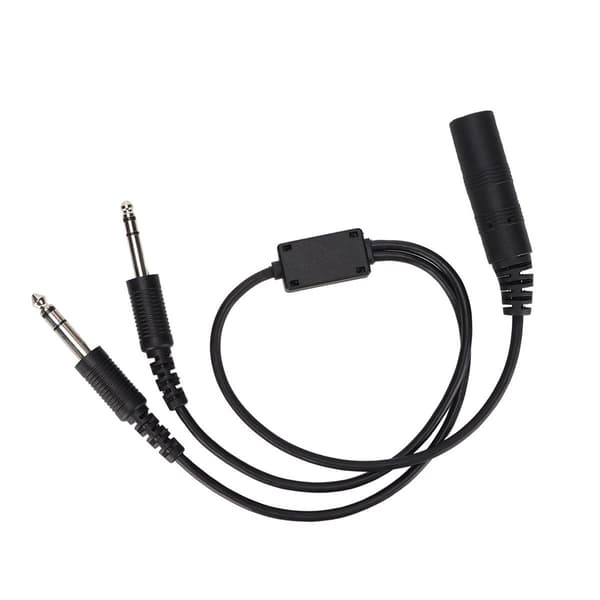 Flyheadset-adapter helikopter enkeltkontakt til GA dobbel KLB