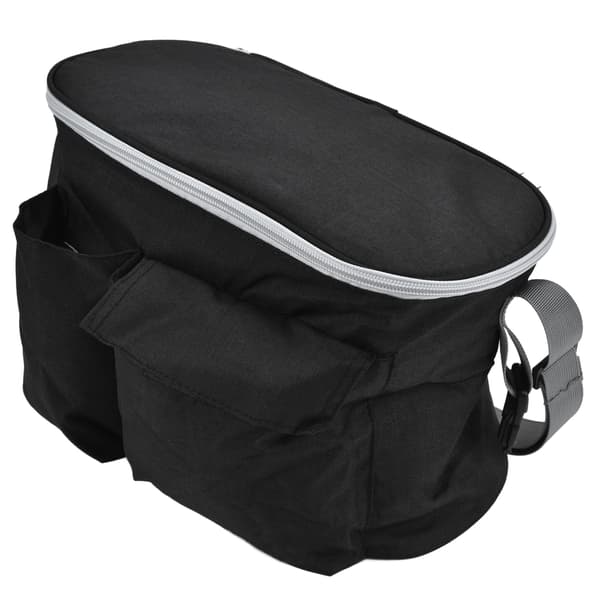 Stroller Bag Waterproof Universal Fit Organizer with Cup Holder for Stroller Mica Black