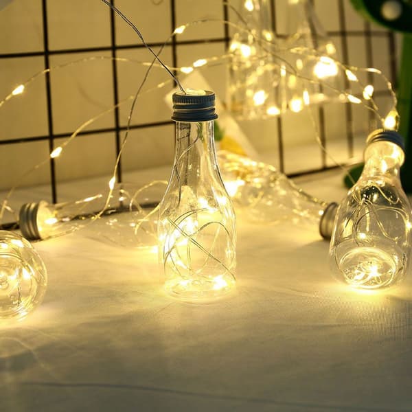 4m 10 Vinflaskelys 100 LED Kobbertrådlys KLB
