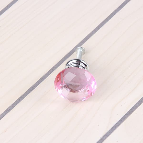 10 stk rosa krystalldiamant håndtak i sinklegering