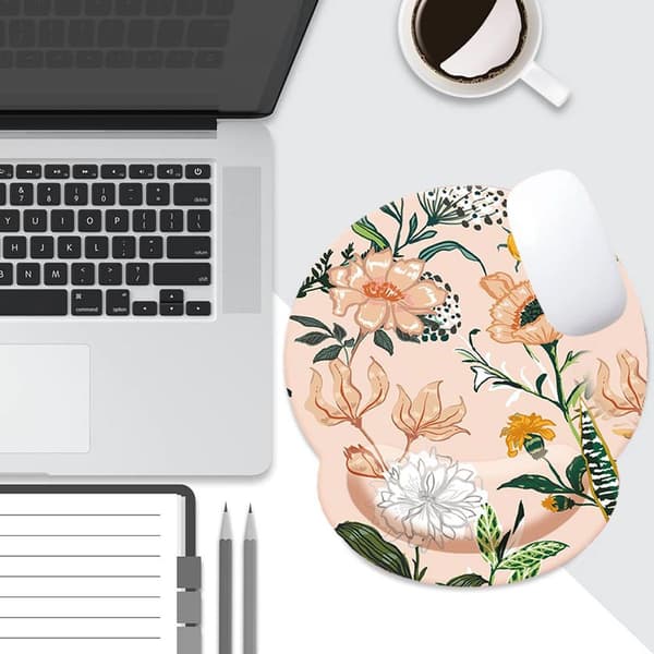 Blomstermusematte med håndleddsstøtte, gummibunn, Slow Style2