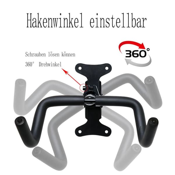 Bicycle wall mount bike rack - angle and wall distance adjustable, foldable, M KLB