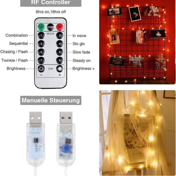 LED USB-valoverho 3m x 3m, 300 LED USB-valoverho 8 KLB:llä
