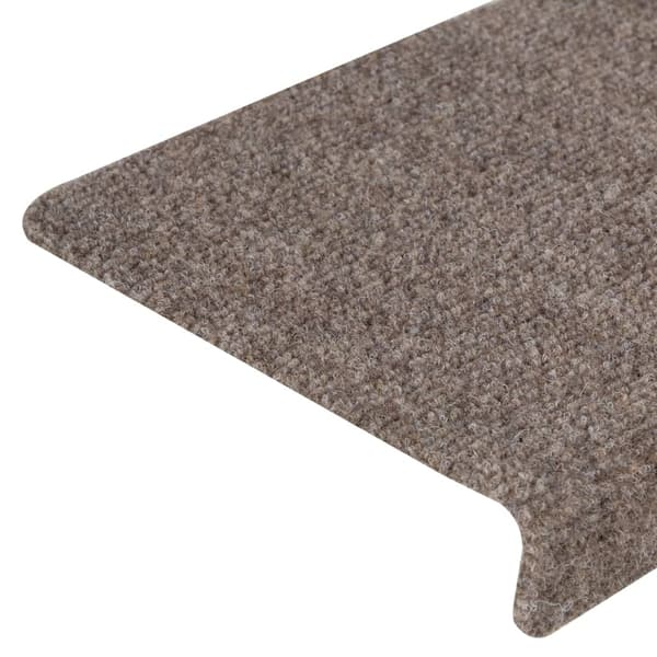 vidaXL Trappemåtter selvklæbende 15 stk. 65x21x4 cm beige rektangulær kant Creme 3200