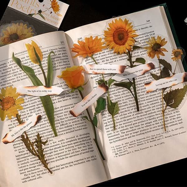 Pressede Blomster Dekaler Sett (84 Stykker) Tørkede Blomster Harpiks Dekaler