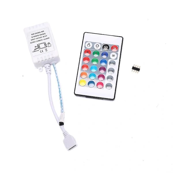 LED RGB Controller 24-Key IR Remote Control DC12V Dimmer Control Box for LED Strip Lights