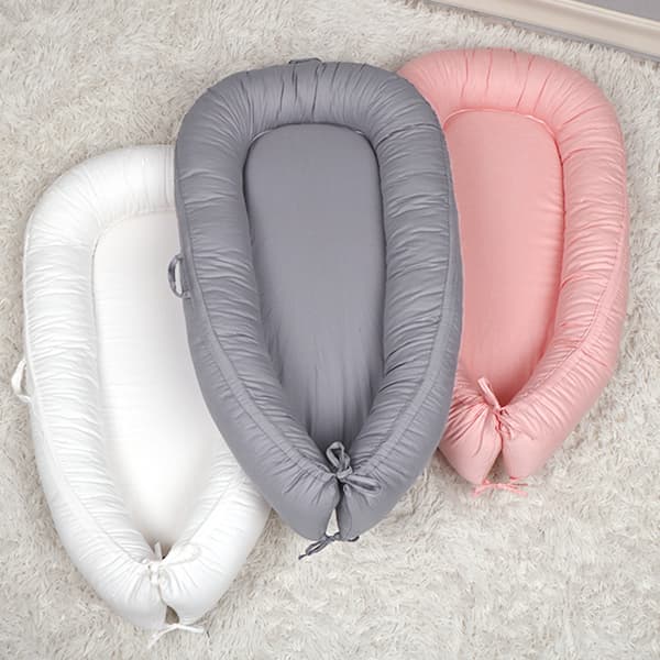 Babynest - Vendbart trekk i økologisk bomull og myk velour - Newbie
