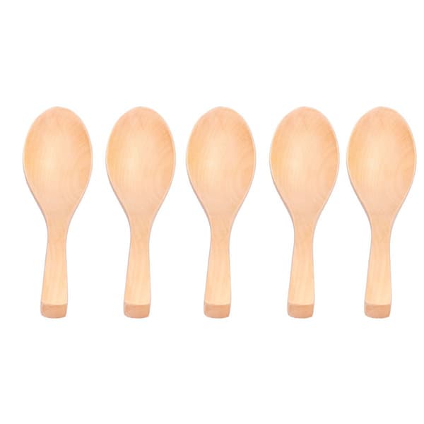 5-pack Natural Wooden Spoons with Bowl Handle KLB