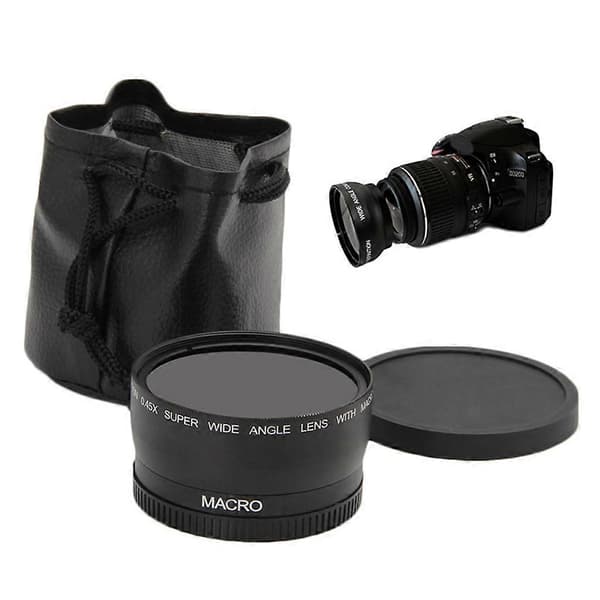Vidvinkel- og makroobjektiv 58mm 0.45x0.45 til Canon EOS 350D/400D/450D/500D/600D