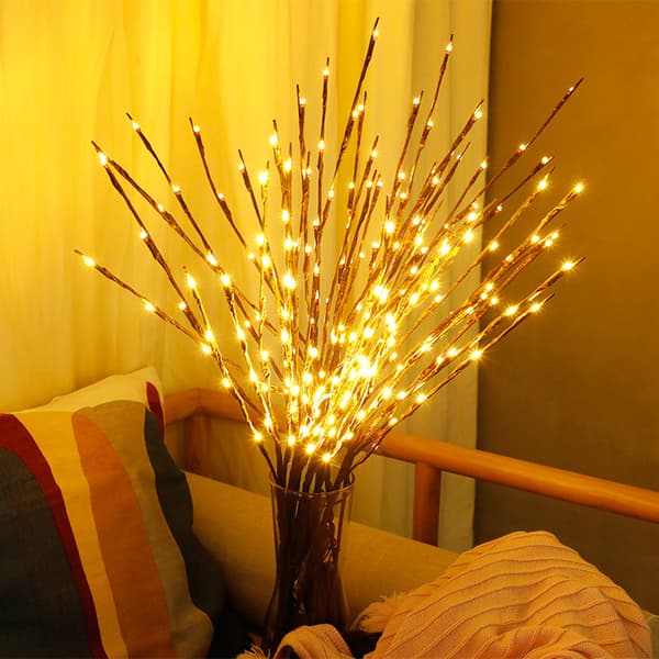 Battery Operated LED Branch Lights, 73 cm, 20 Lights, Willow Branches, Lighted Branches, Decorative Lights, Artificial Tree, DIY Lights, 5-Pack