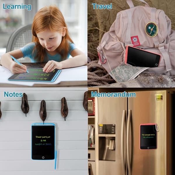Børneplade 8,5 tommer, LCD-skrivetablet med farveskærm, sletbar skrivetablet