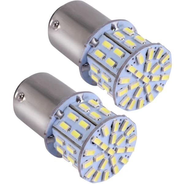 2 stk 6000K hvite 1157 50SMD LED-baklys BAY15D 12V