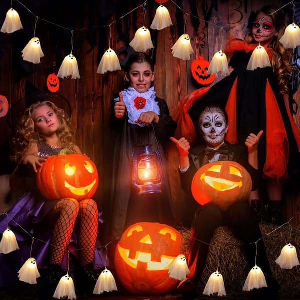 Halloween Ghost LED String Lights - 2m, 10 LED Lights, Home, Party Decoration_TF_TF