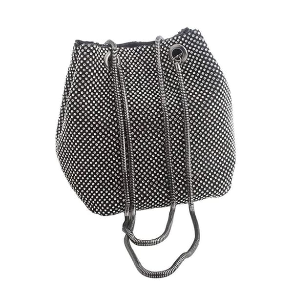 Mode Dame Brudepige Dame Pige Bryllupsaften Clutch Taske Sort