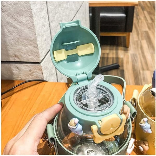 Vattenflaska med Sugrör Söt Pot Belly Cup med Koppärm Stor