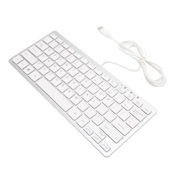 Mini Button Mini Ultra-thin 78 Keys USB Wired Keyboard Scissor Keys Plug and Play Business Office Home Laptop Keyboard Silver