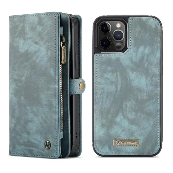 CASEME iPhone 12 Pro Max Retro lommebokveske - Blå Blå blue Blå blue