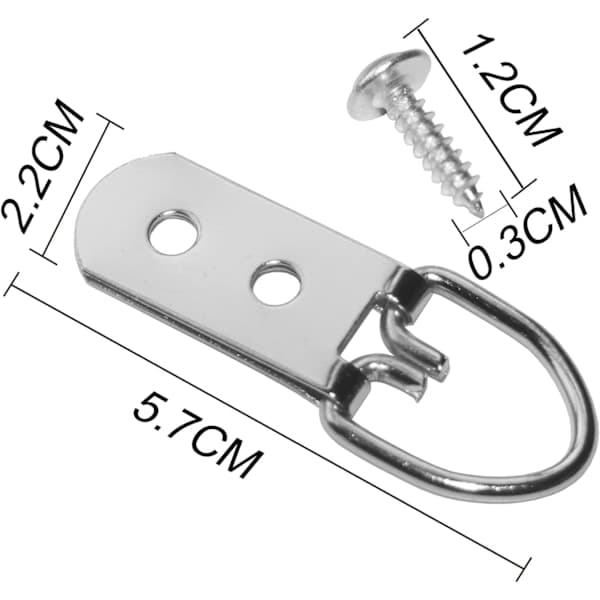 MH-50 Pack Heavy Duty Double D-Ring Hangers with Screws for Hanging