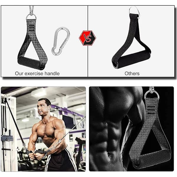 Resistance Band Handle for Gym - Heavy Duty Exercise Handle, Sturdy and Comfortable Cable Handle Compatible
