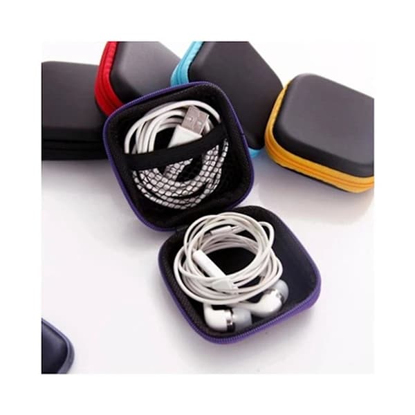 5 delar in-ear-hörlurar headsetfodral mini förvaringsväska med karbinhakar