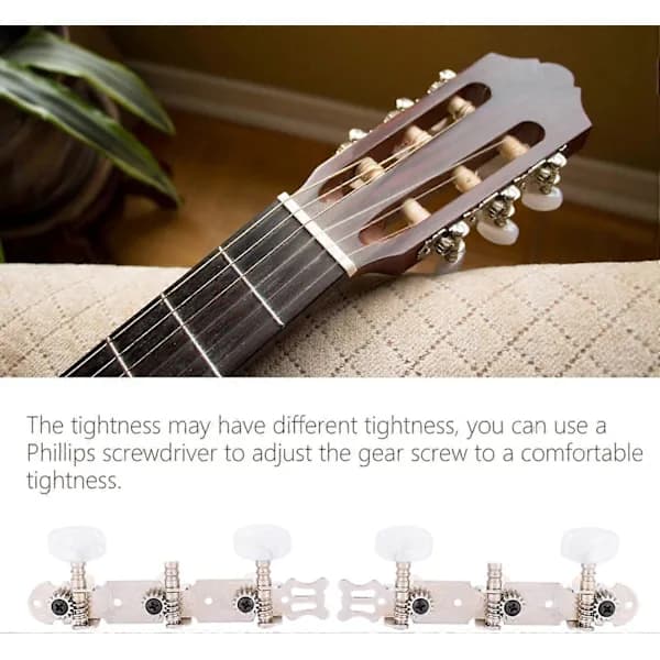 Guitar Tuning Pegs, Left/Right Tuner Set, String Tuning Keys, Replacement Parts for Classical Guitar (FMY)