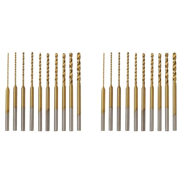 Mikro-tværbor-sæt - 20 stk. 0,6 mm-2,2 mm Mini-bor 2,35 HSS Mini-graveringsbor Hulboreværktøj
