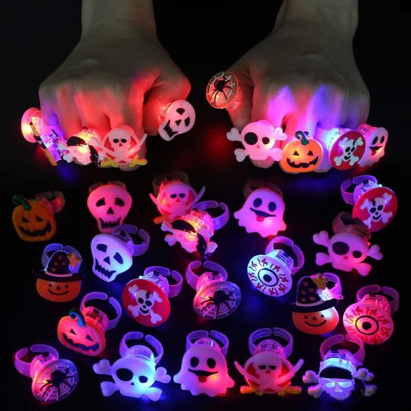 Lysende legetøj til børn, Halloween-fest halskæde armbånd ring KLB